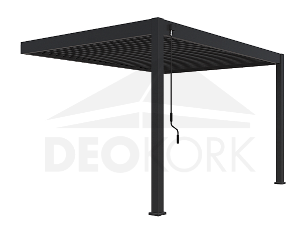 Vrtna aluminijasta pergola za steno 4x3 m (antracit)