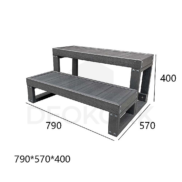 Stopnice do masažne kadi - temno sive - 2 stopnici (širina 79 cm)