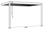 Vrtna aluminijasta pergola za steno 4x3 m (antracit)